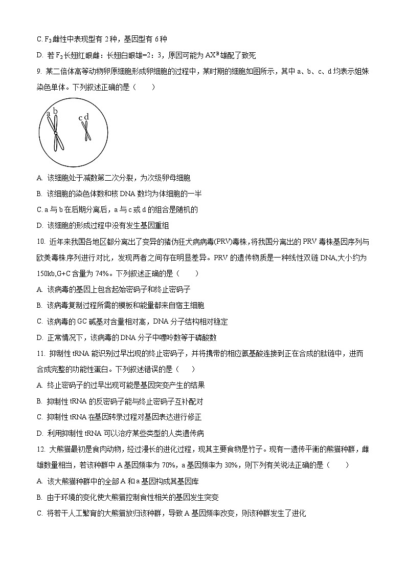 2024吴忠吴忠中学高三上学期开学第一次月考生物试题含解析03