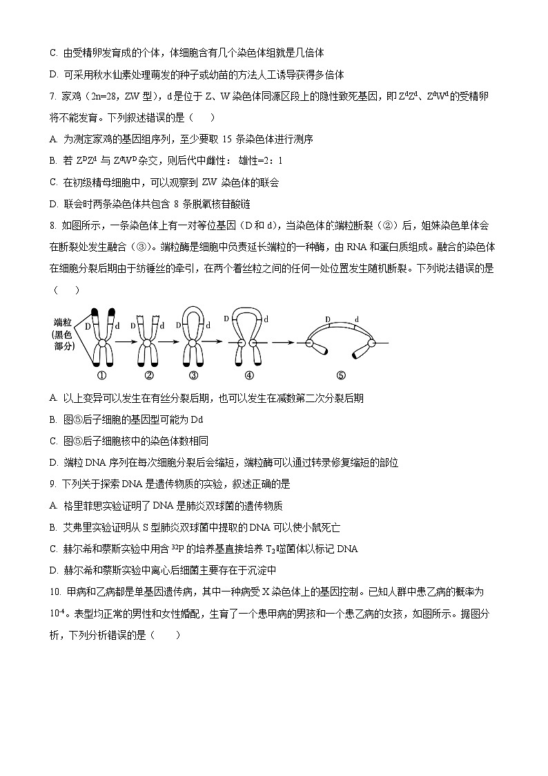 2024石河子一中高二9月月考生物试题含解析02