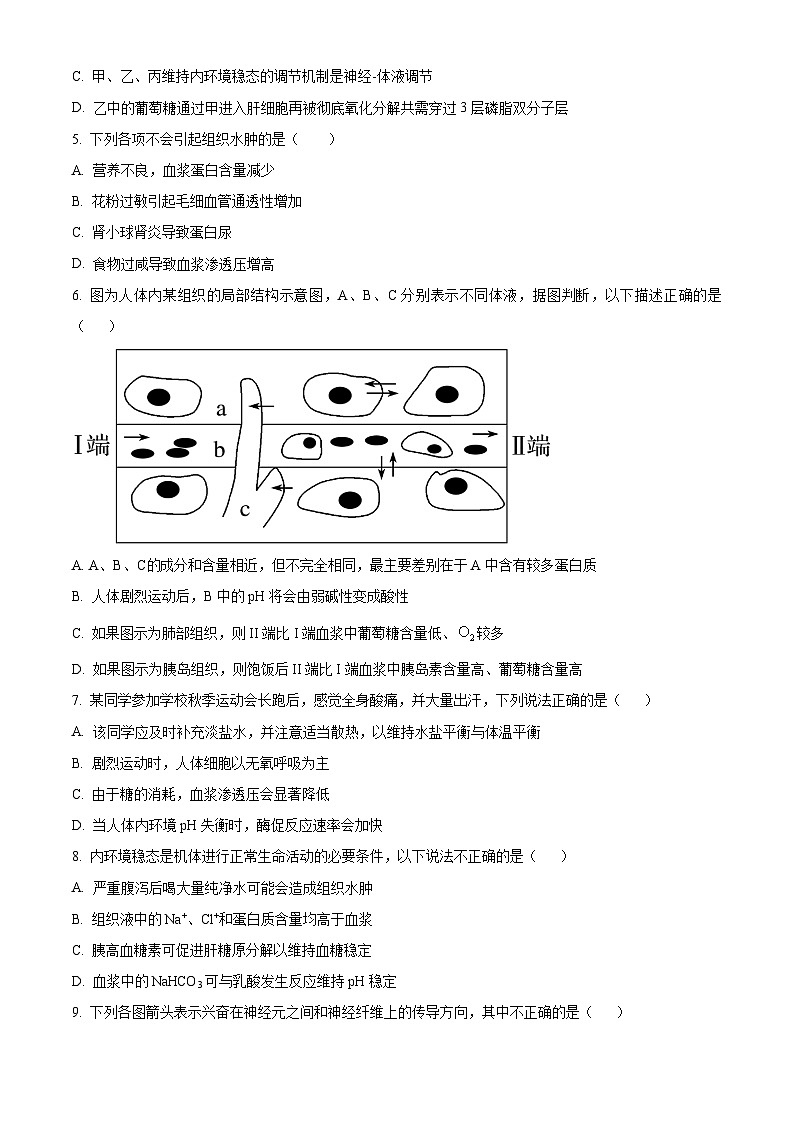 内蒙古赤峰市红山区赤峰第四中学2023-2024学年高二上学期11月期中生物试题无答案第2页