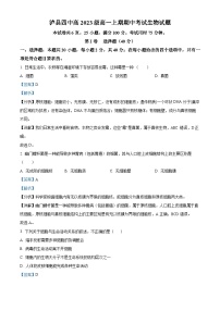 四川省泸州市泸县第四中学2023-2024学年高一11月期中生物试题（Word版附解析）