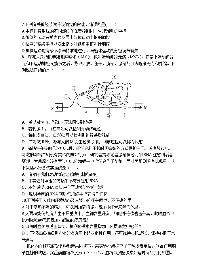 河南省实验中学2023-2024学年高二上学期期中生物试题（Word版附答案）03