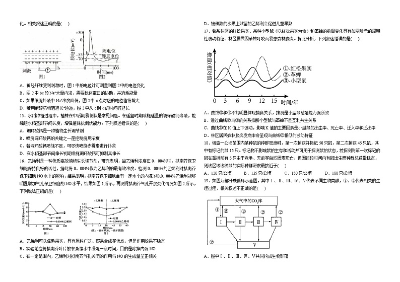 河南省西峡县第一高级中学2023-2024学年高三上学期11月阶段测试生物试题03