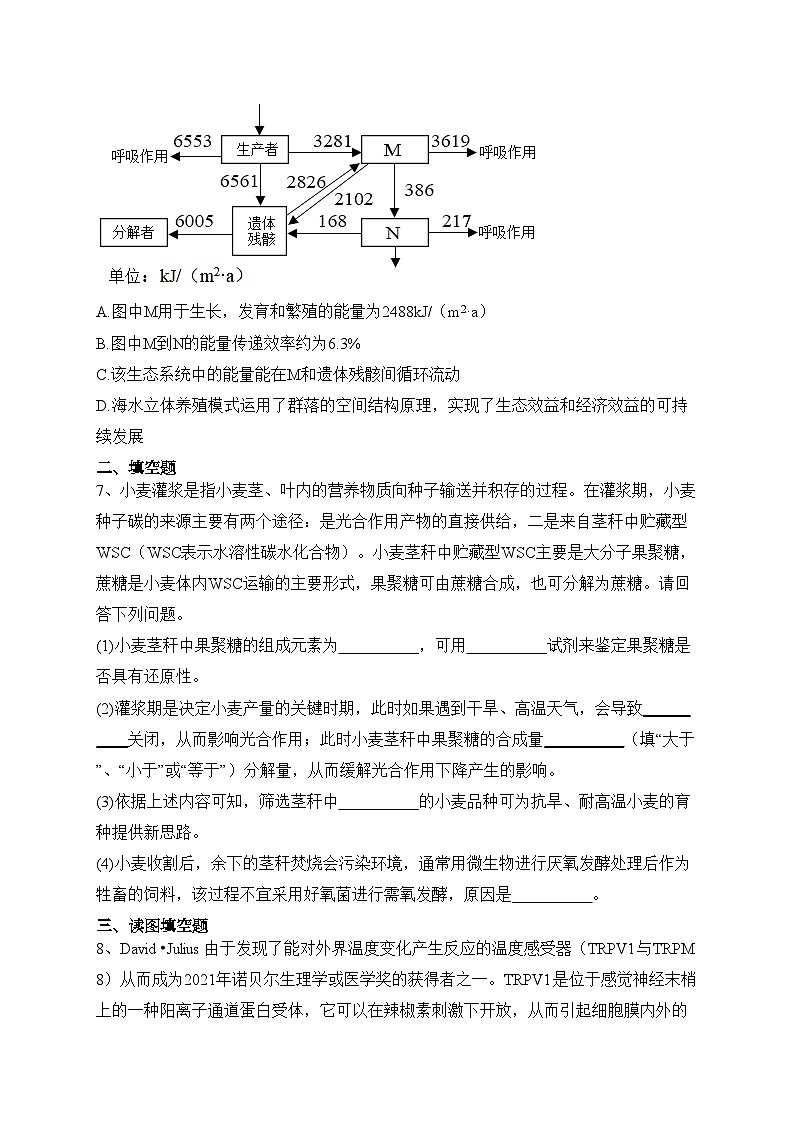 2023届内蒙古高三下学期二模理综生物试题(含答案)03