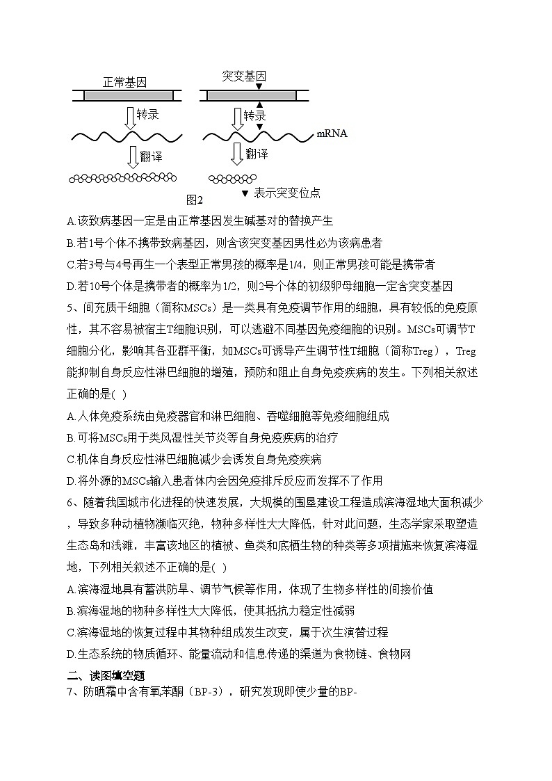 2023届陕西省安康市高三二模理综生物试题(含答案)02