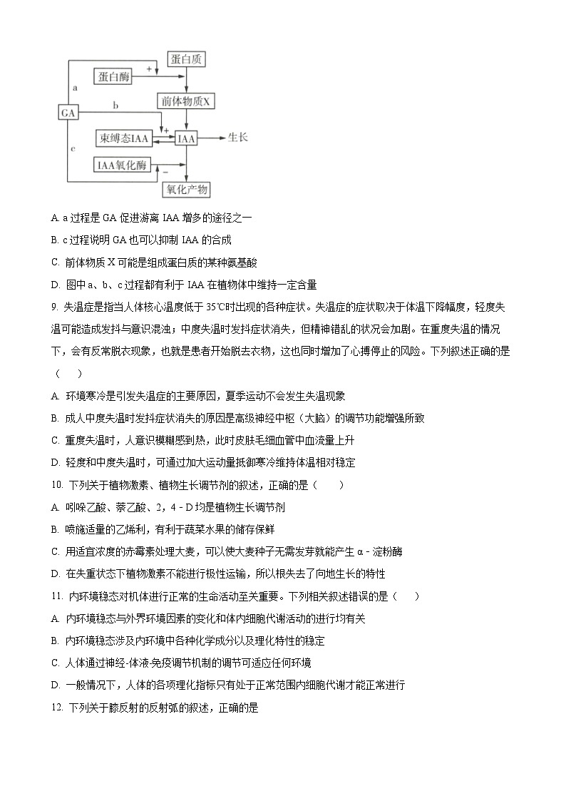 2023维吾尔自治区乌鲁木齐第101中学高二上学期期中生物试题含解析03