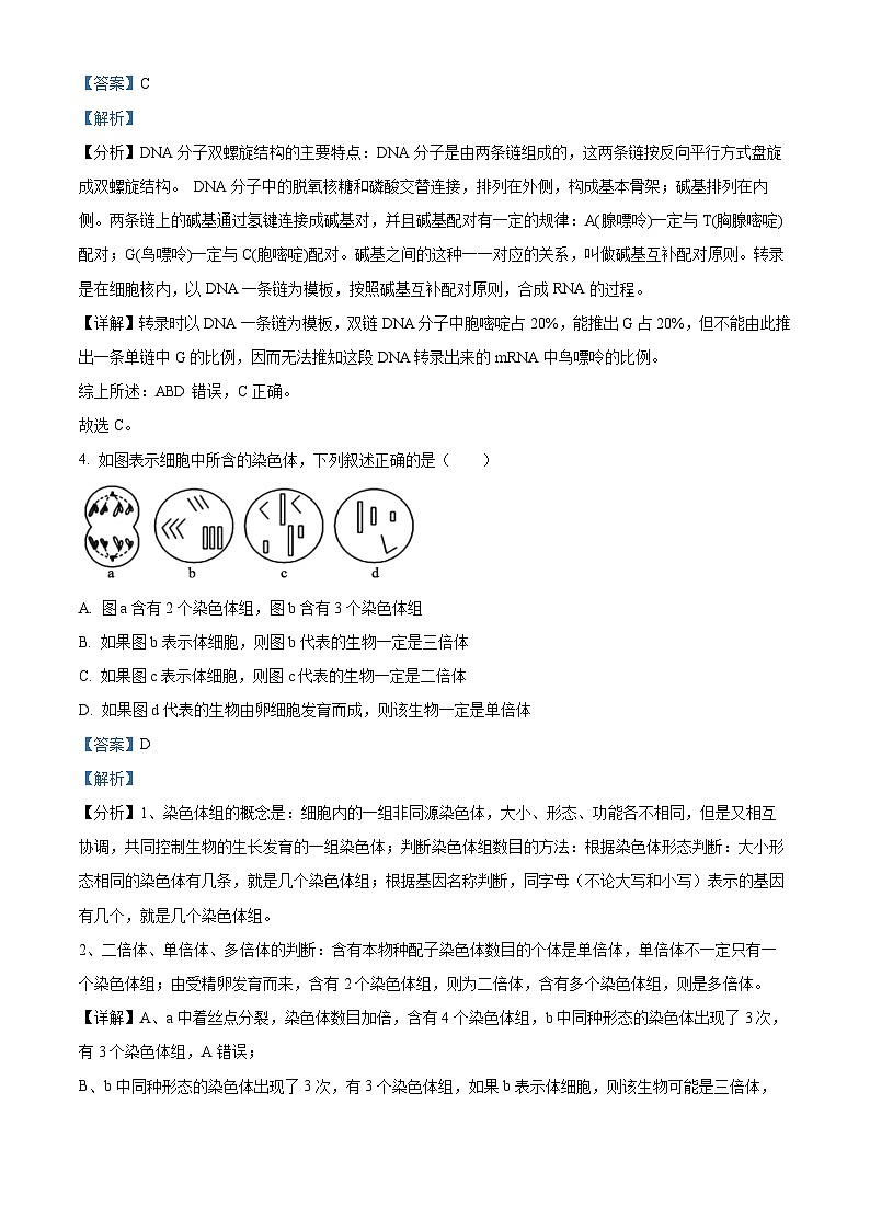 2024池州贵池区高二上学期期中考试生物试题含解析03