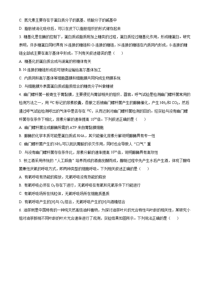 2024宜昌部分省级示范高中高二上学期11月月考生物试题含解析02