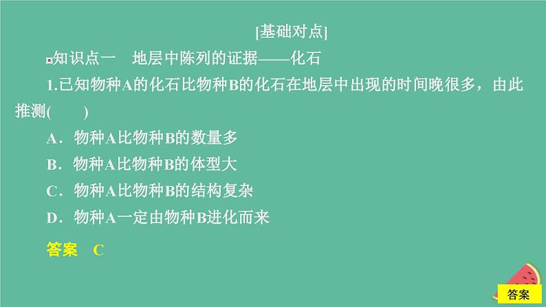 2023年新教材高中生物第6章生物的进化第1节生物有共同祖先的证据课时精练课件新人教版必修202