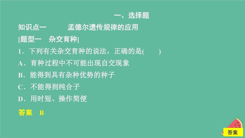 新教材2023版高中生物第1章遗传因子的发现第2节孟德尔的豌豆杂交实验二第2课时孟德尔遗传规律的应用和利用分离定律解决自由组合问题课件新人教版必修203