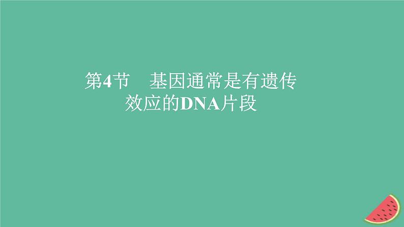 新教材2023版高中生物第3章基因的本质第4节基因通常是有遗传效应的DNA片段课件新人教版必修201