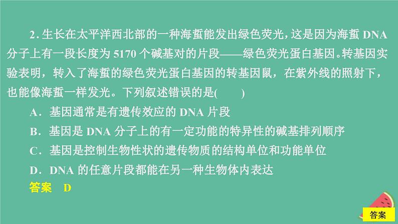 新教材2023版高中生物第3章基因的本质第4节基因通常是有遗传效应的DNA片段课件新人教版必修205