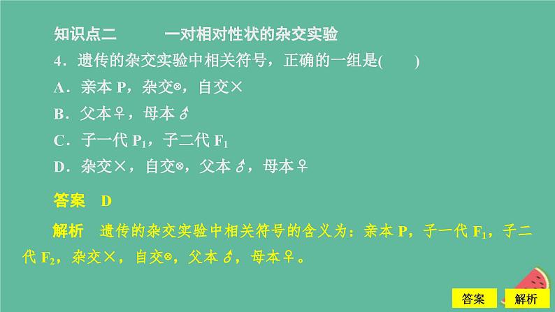 新教材2023版高中生物第1章遗传因子的发现第1节孟德尔的豌豆杂交实验一第1课时一对相对性状的杂交实验过程和解释课件新人教版必修208