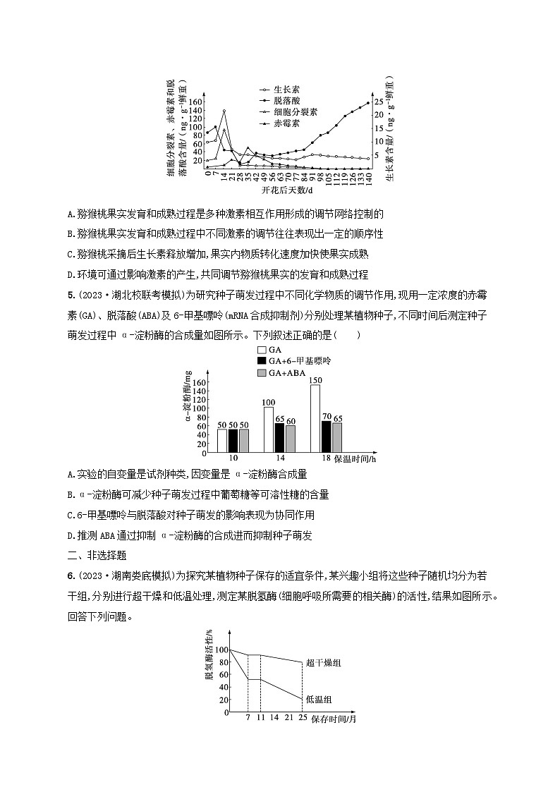 适用于新高考新教材2024版高考生物二轮复习热点专题练5种子与果实（附解析）第2页