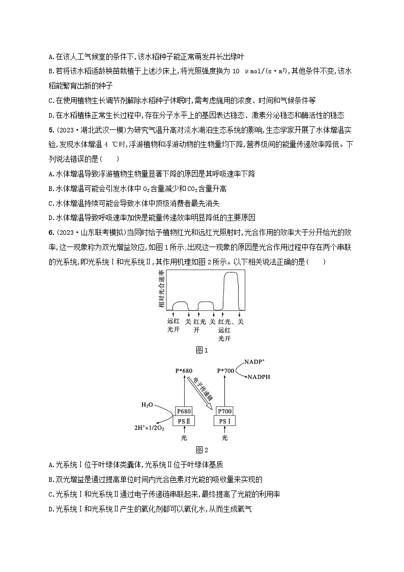 适用于新高考新教材2024版高考生物二轮复习知识对点小题练4细胞呼吸和光合作用（附解析）第2页