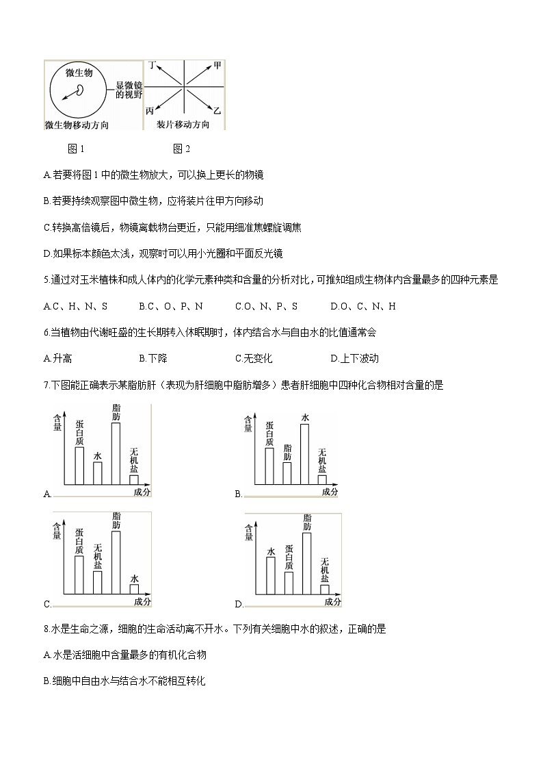 2023-2024学年广东省深圳市实验中学联盟校高一上学期11月期中考试生物含答案02