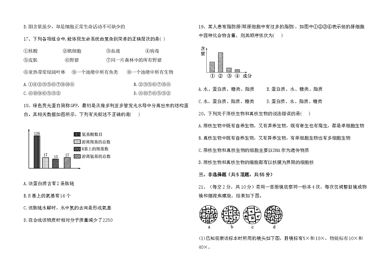 2023-2024学年黑龙江省佳木斯一中四校联考高一上学期11月期中考试生物含答案第3页