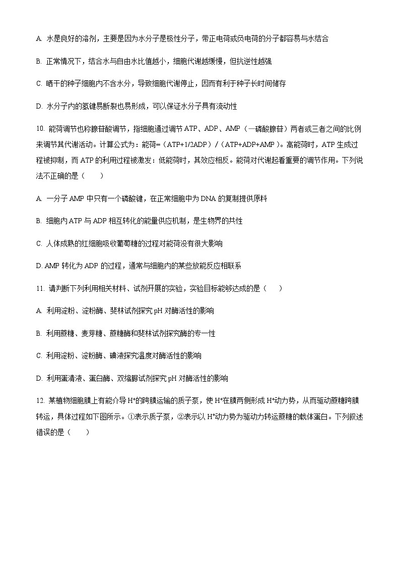 2023-2024学年吉林省吉林市第一中学高一上学期第一次月考试题生物含解析（创新班）03