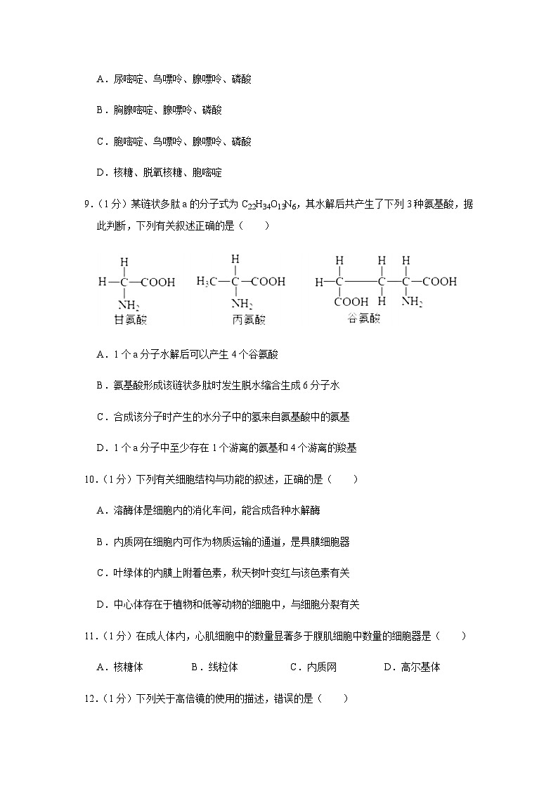 2023-2024学年黑龙江省哈尔滨市第三中学高一上学期期中考试生物含答案第3页