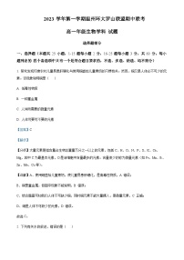 2023-2024学年浙江省温州市乐成市公立寄宿学校环大罗山联盟高一上学期期中联考生物试题含答案