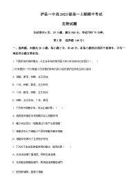 2023-2024学年四川省泸州市泸县第一中学高一上学期期中生物试题含答案