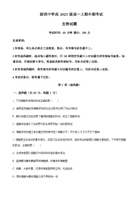 2023-2024学年四川省遂宁市射洪中学高一上学期期中生物试题含答案