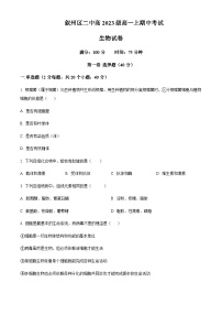 2023-2024学年四川省宜宾市叙州区第二中学高一上学期期中生物试题含答案