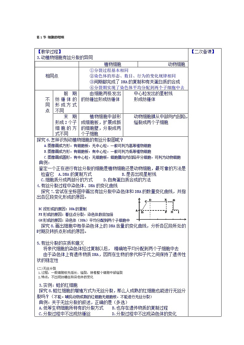 高中生物（新人教版必修1）教案：6.1《细胞的增殖》第2课时01