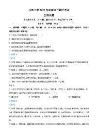 四川省泸州市合江县马街中学2023-2024学年高二上学期11月期中生物试题（Word版附解析）