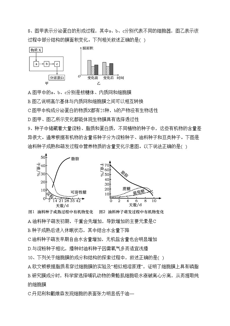 湖南师范大学附中2023-2024学年高一上学期期中生物试题(含答案)第3页