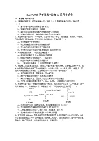 广东省四会中学、广信中学2023-2024学年高一上学期第二次月考生物试题（Word版附答案）