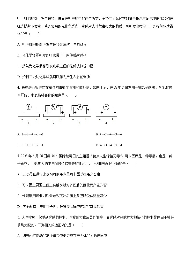 2023-2024学年安徽省滁州中学九校联盟高二上学期期中考试生物试题含答案02