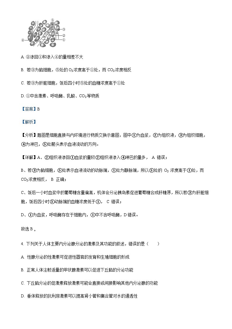 2023-2024学年北京市怀柔区重点学校高二上学期期中生物试题含答案03