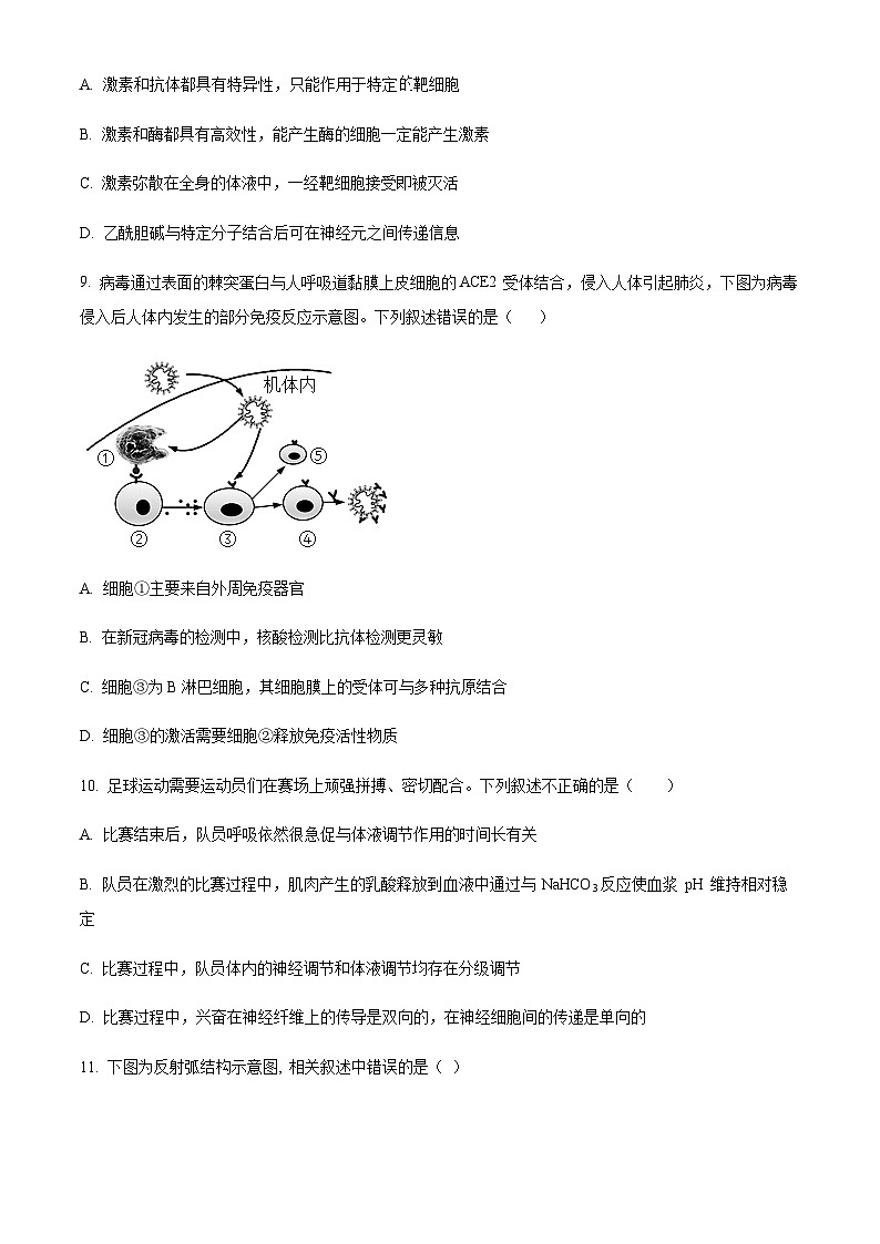 2023-2024学年重庆市乌江新高考协作体高二11月期中生物试题含答案03