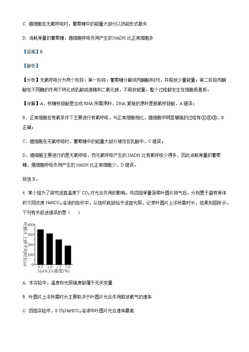 2023-2024学年江苏省常熟市高二上学期学生暑期自主学习调查生物试题含答案03