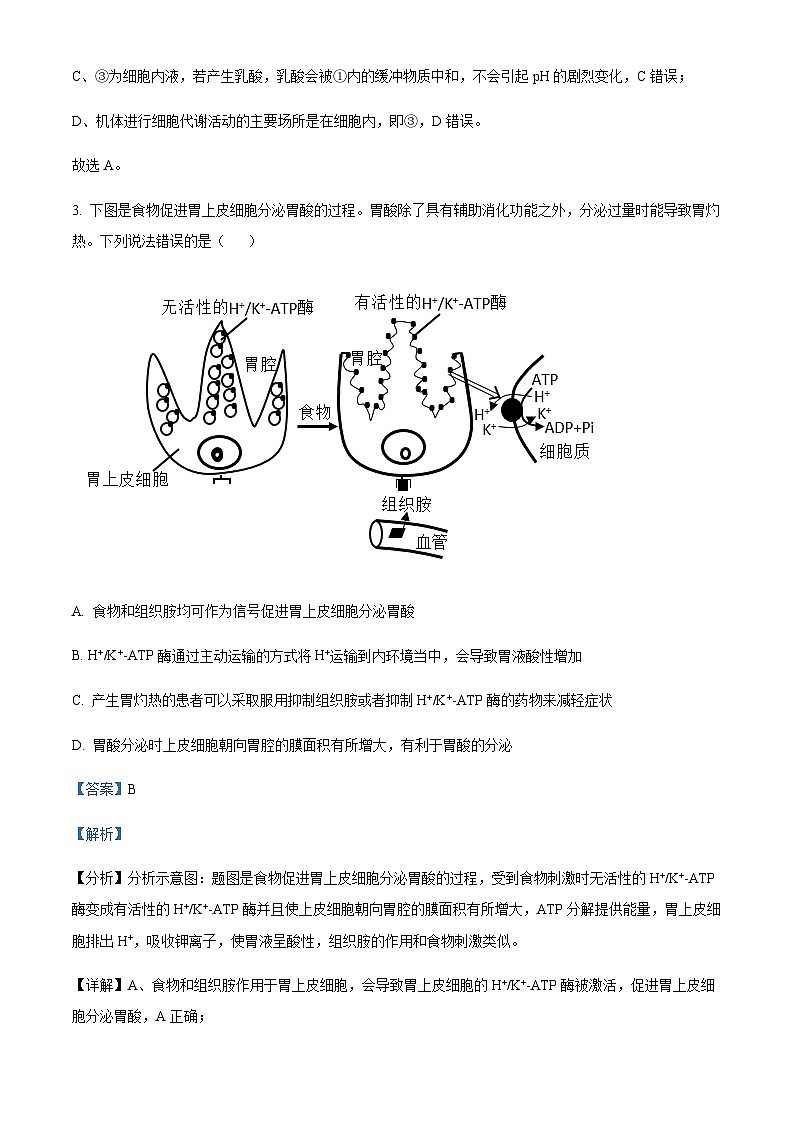 2023-2024学年湖北省荆州市沙市中学高二上学期9月月考生物试含答案03