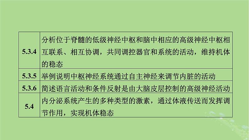 新教材适用2024版高考生物二轮总复习第1部分核心考点突破专题7生命活动的调节第2讲神经调节与体液调节课件06