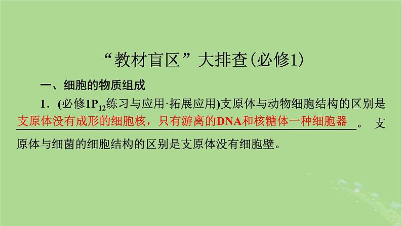 新教材适用2024版高考生物二轮总复习第4部分基础知识回顾课件第2页