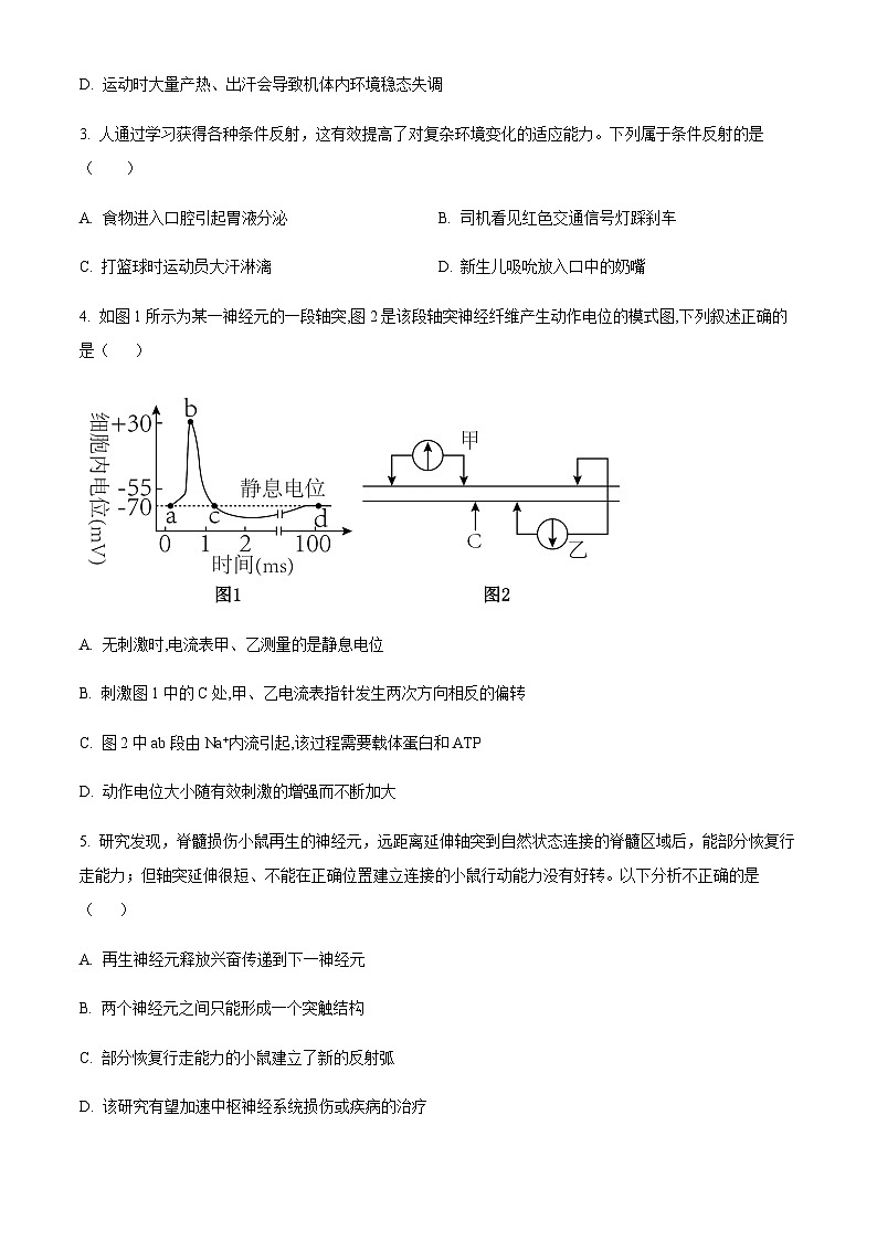 2023-2024学年北京市丰台区二中高二上学期期中生物试题A卷含答案02