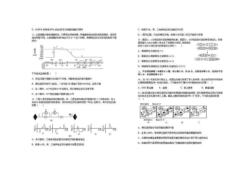 2023-2024学年江西省宜春市上高二中高二上学期第二次月考试题生物含答案03