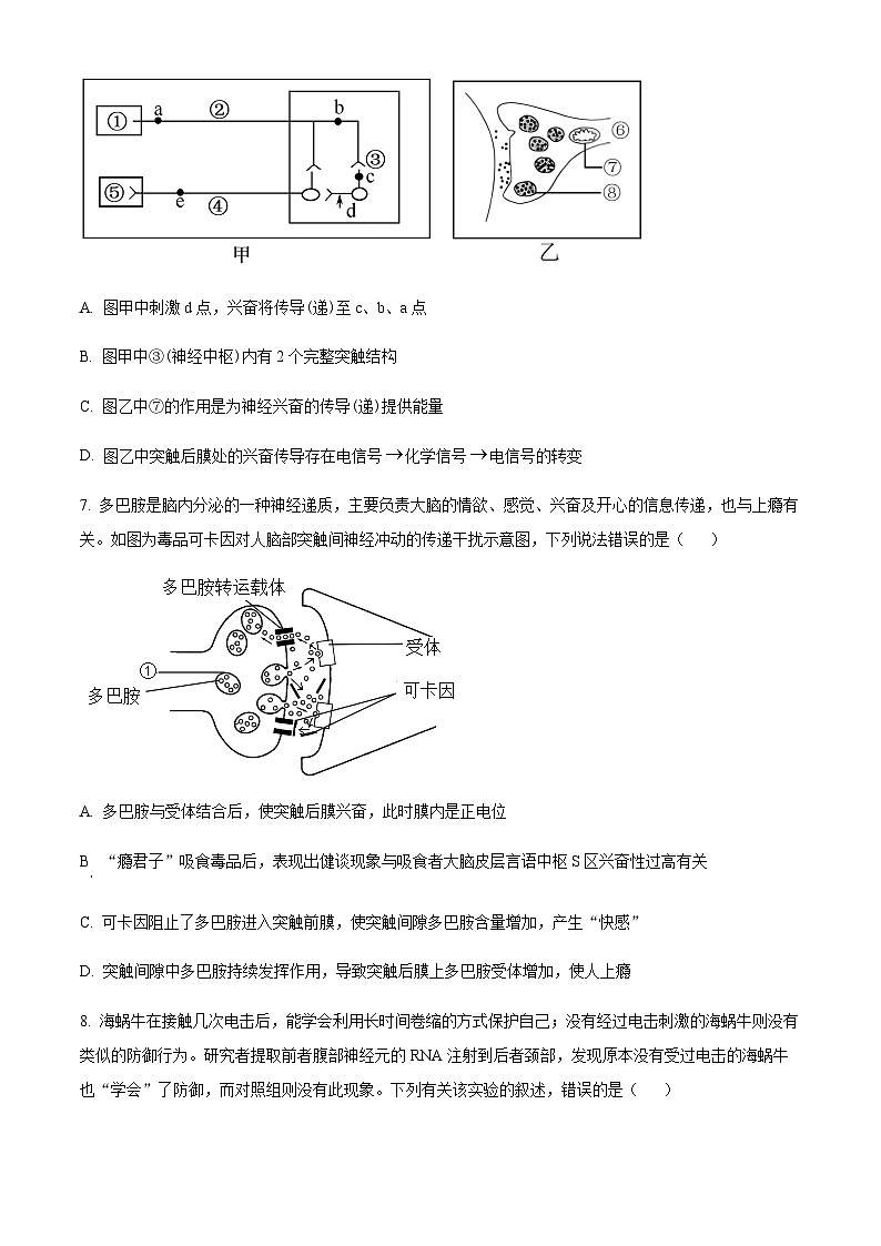 2023-2024学年黑龙江省大庆实验中学二部高二上学期10月阶段性考试生物Word版含解析03