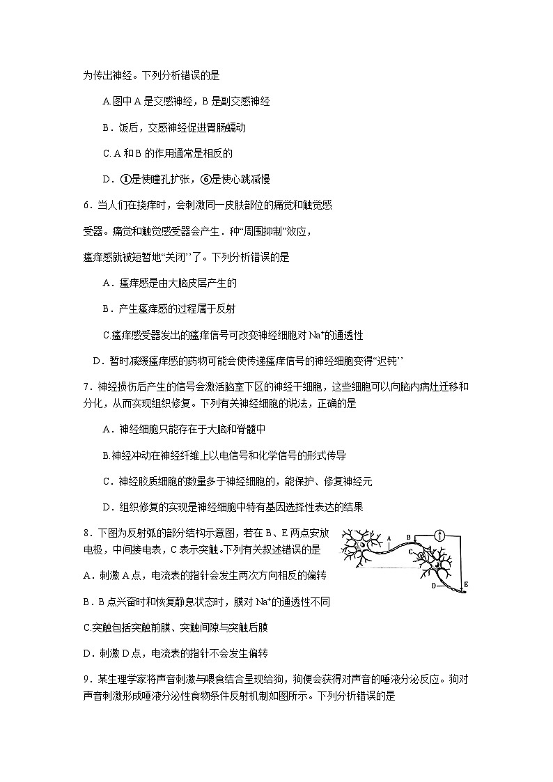 2023-2024学年山西省康杰中学部分学校高二上学期10月联合考试生物含答案02