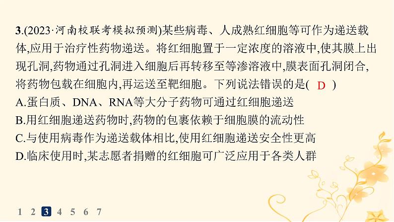 适用于新高考新教材2024版高考生物二轮复习热点专题练3常考细胞类型课件第6页