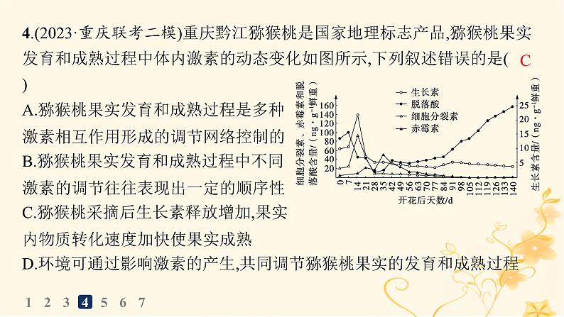 适用于新高考新教材2024版高考生物二轮复习热点专题练5种子与果实课件第8页