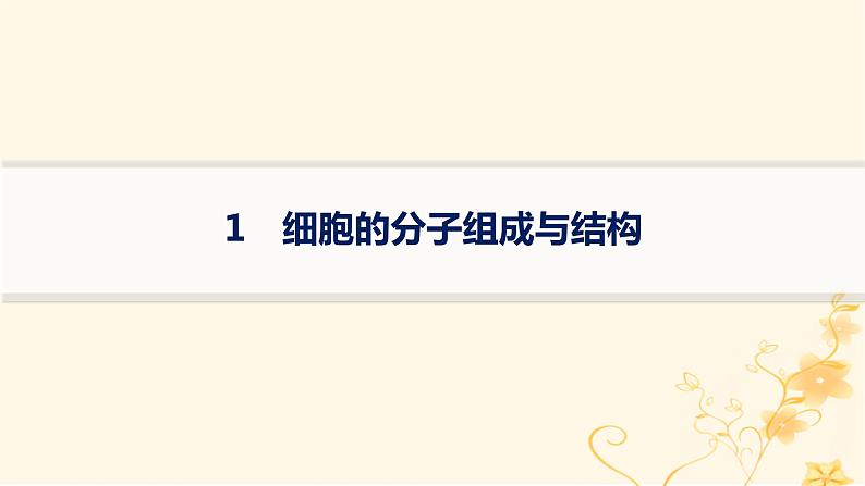 适用于新高考新教材2024版高考生物二轮复习知识对点小题练1细胞的分子组成与结构课件第1页