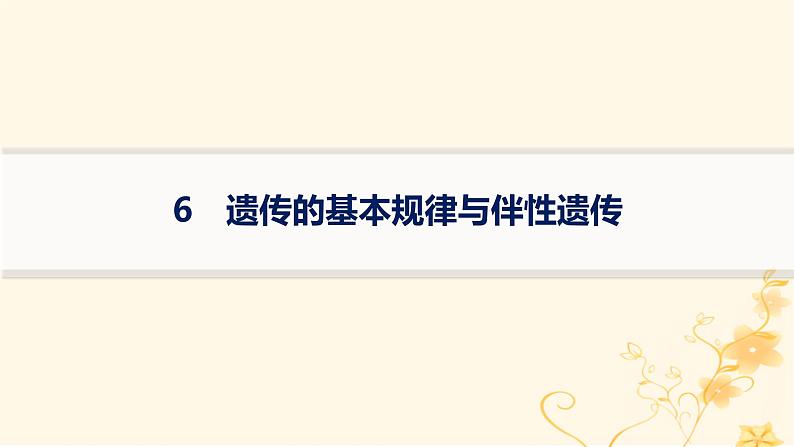 适用于新高考新教材2024版高考生物二轮复习知识对点小题练6遗传的基本规律与伴性遗传课件第1页