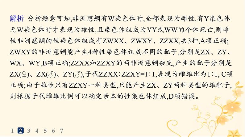 适用于新高考新教材2024版高考生物二轮复习知识对点小题练6遗传的基本规律与伴性遗传课件第5页