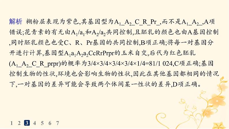 适用于新高考新教材2024版高考生物二轮复习知识对点小题练6遗传的基本规律与伴性遗传课件第7页