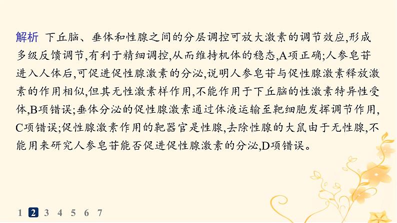 适用于新高考新教材2024版高考生物二轮复习知识对点小题练9动物生命活动的调节课件第5页