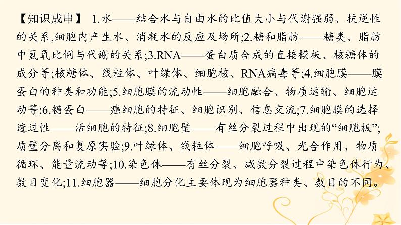 适用于新高考新教材2024版高考生物二轮复习专题1细胞的分子组成结构与物质运输课件第4页