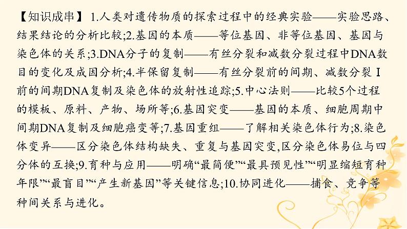 适用于新高考新教材2024版高考生物二轮复习专题5遗传的分子基础变异与进化课件04